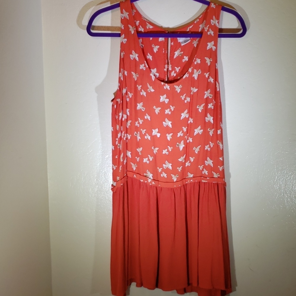 Urban Outfitters Orange Dress Dropwaist Dress - Picture 2 of 8